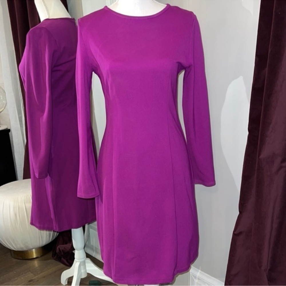 J. Crew Fuchsia Long Sleeve Dress NWOT